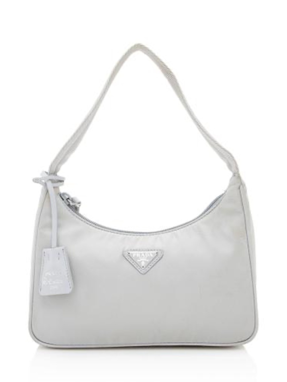 PRADA Re-Edition 2000 Mini Hobo silver gray small nylon bag underarm purse Y2k - Picture 2 of 15